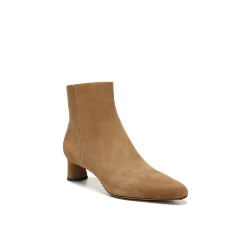 NWT VINCE. Womens Brown Cushioned Hilda Almond Toe Zip-Up Leather Booties 10 M - Picture 1 of 5